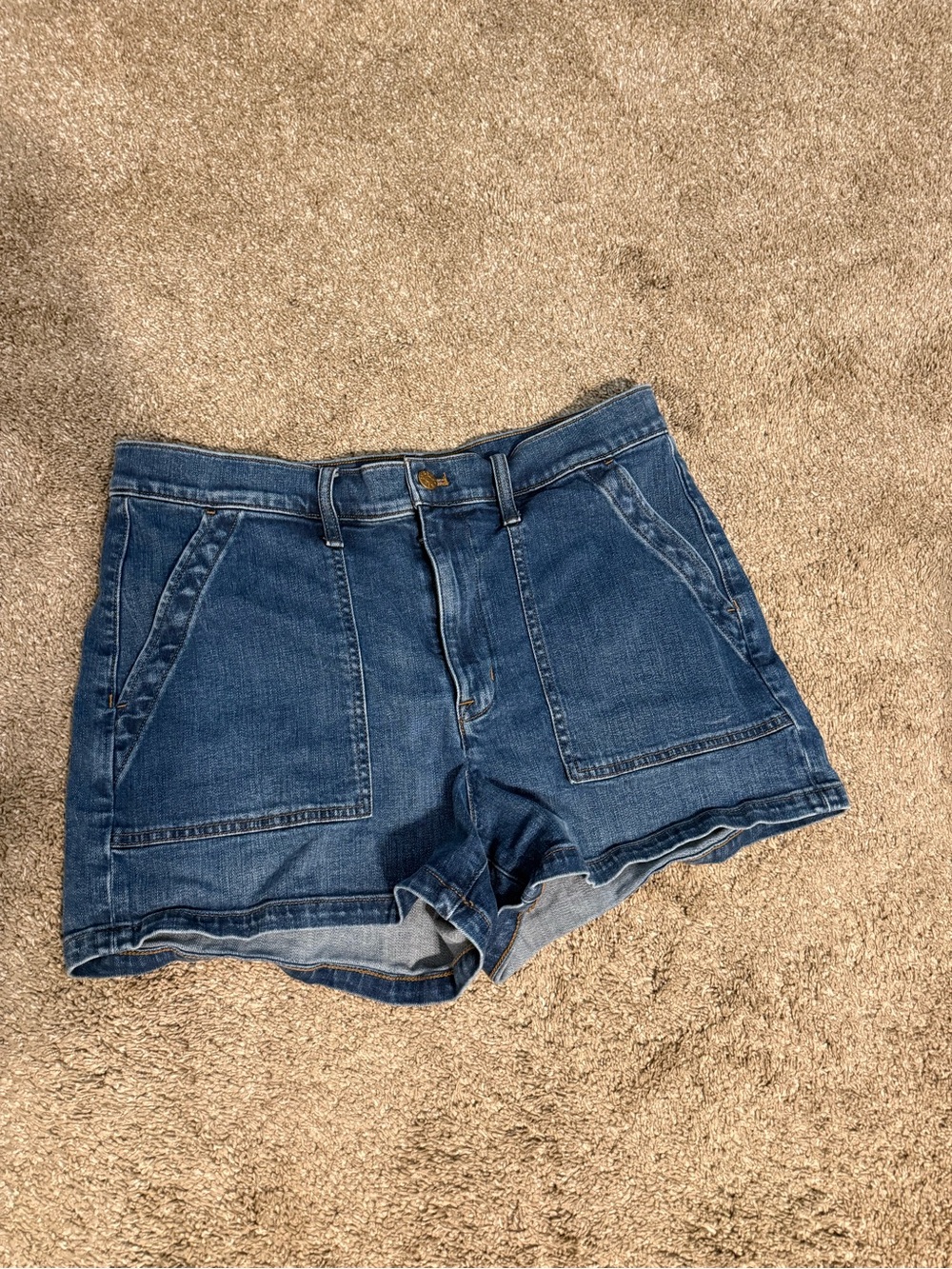J. Crew Denim High-Rise Utility Shorts in Dark Blue